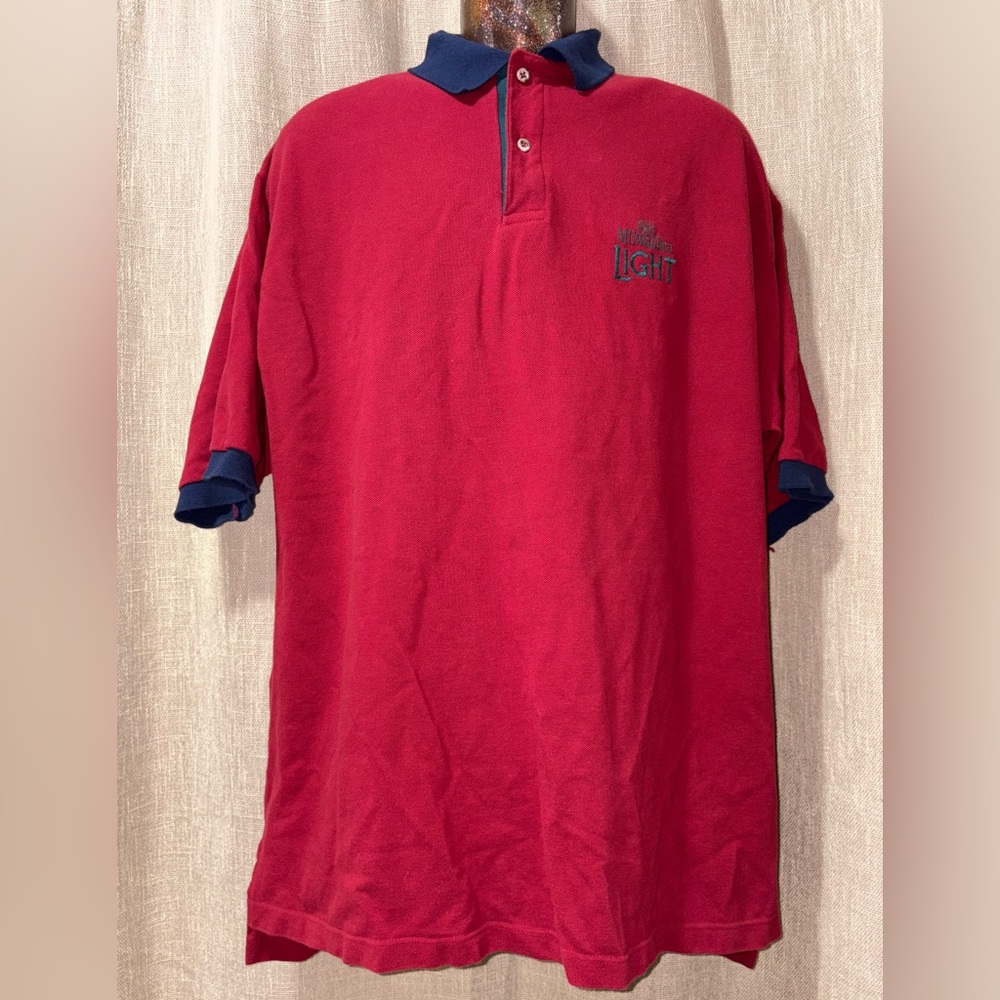 Vintage Old Milwaukee Light Men's Red Polo Shirt